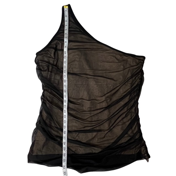 Torrid New Mesh One Shoulder Contrast Lining Top Black Plus 4 26 4X - Picture 8 of 10